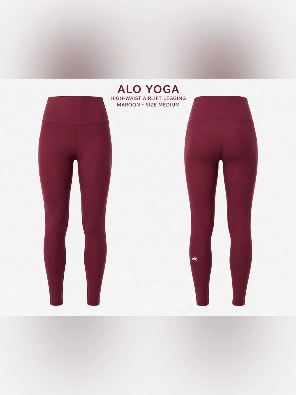 Alo Yoga High-Waist Airlift Legging Maroon Burgundy Size Medium Athletic Yoga